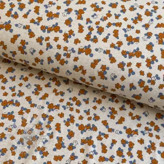 Jersey med lin Small flowers naturals