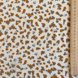 Jersey med lin Small flowers naturals