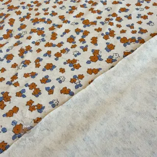 Jersey med lin Small flowers naturals
