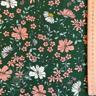 Úplet Flowers dark green