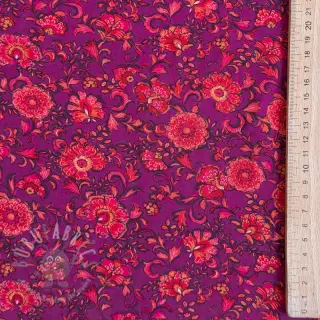 Viskos POPLIN STRETCH Flowers fuchsia digital print