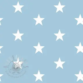 Bomullstyg Stars light blue