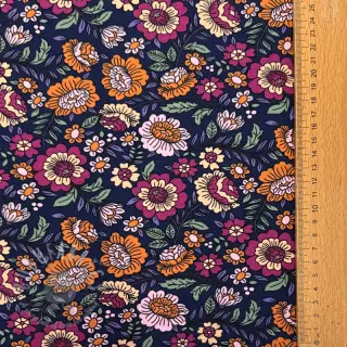 Úplet Flowers tossed navy