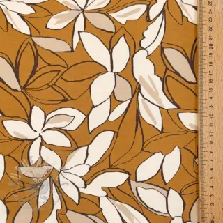 Sweatshirttyg Big flowers ochre digital print