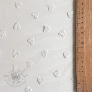 Tyll till TUTU-kjol Flock shiny hearts offwhite