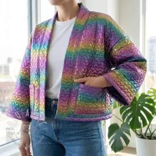 Vadderat tyg Fancy hearts multi