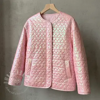 Vadderat tyg Fancy hearts light pink