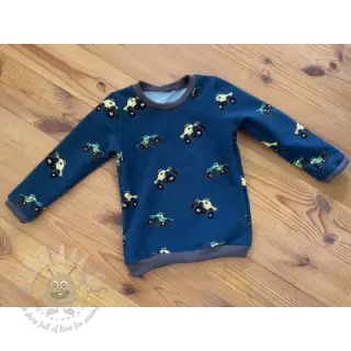 Kardat sweatshirttyg SOFT Monstertruck indigo