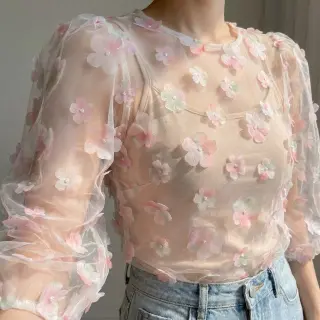 Tyl na TUTU RETRO Flowers lavender
