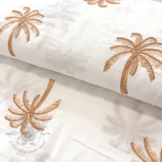 Bomullstyg VOILE EMBROIDERY Palm naturals