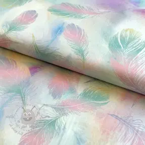 Bomullstyg VOILE Feathers digital print