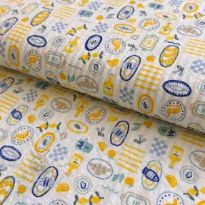 Bomullstyg Bubble Stripe design C digital print