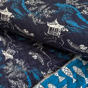 Bomullstyg QUILT DOUBLE SIDED Square design B