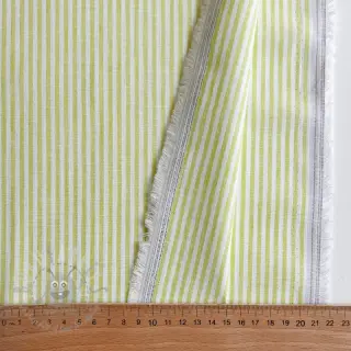Lin med bomull Stripe lime