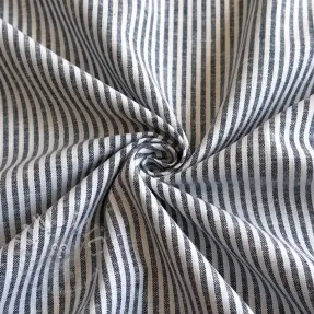 Lin med bomull Stripe navy