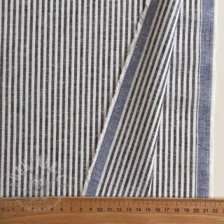Lin med bomull Stripe navy