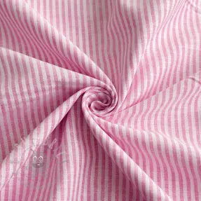 Lin med bomull Stripe fuchsia