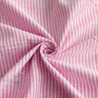Lin med bomull Stripe fuchsia