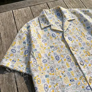 Bomullstyg Bubble Stripe design C digital print