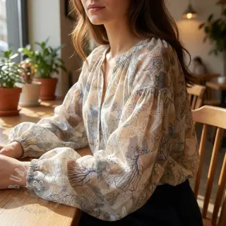 Bomullstyg VOILE Maritime digital print