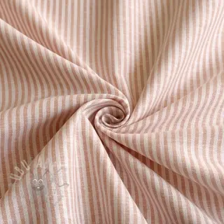 Lin med bomull Stripe rose