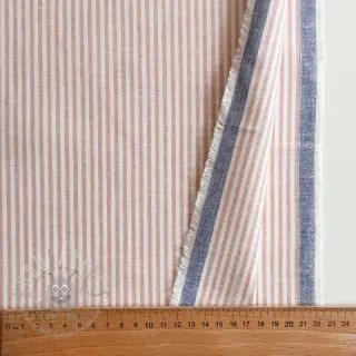 Lin med bomull Stripe rose