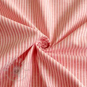 Lin med bomull Stripe salmon