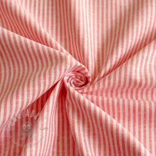 Lin med bomull Stripe salmon