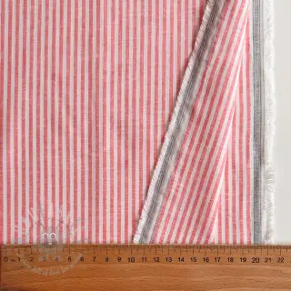 Lin med bomull Stripe salmon