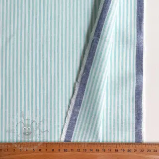 Lin med bomull Stripe mint