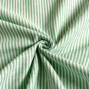 Ľan s bavlnou Stripe dark green