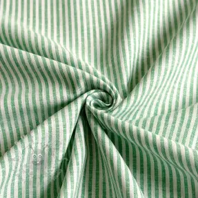 Lin med bomull Stripe dark green