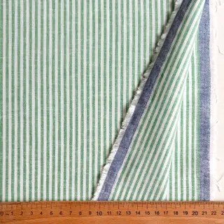 Ľan s bavlnou Stripe dark green