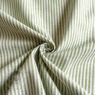 Lin med bomull Stripe green