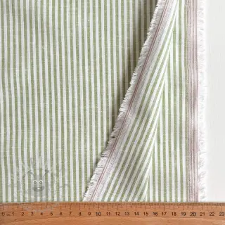 Lin med bomull Stripe green