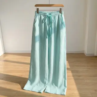 Ľan s bavlnou Stripe mint