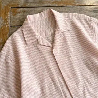 Ľan s bavlnou Stripe rose