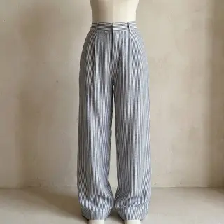 Ľan s bavlnou Stripe navy