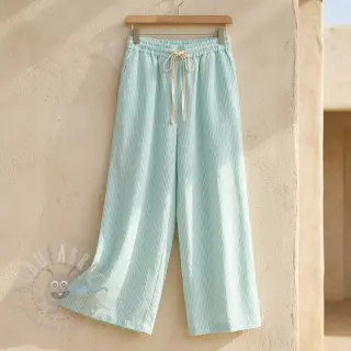 Lin med bomull Stripe mint