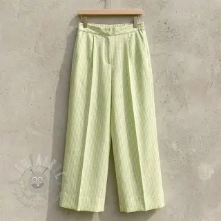 Lin med bomull Stripe lime