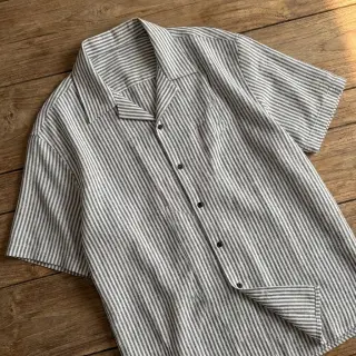 Ľan s bavlnou Stripe black