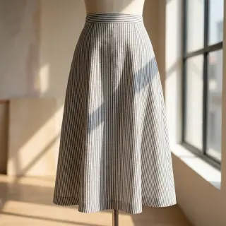 Ľan s bavlnou Stripe black