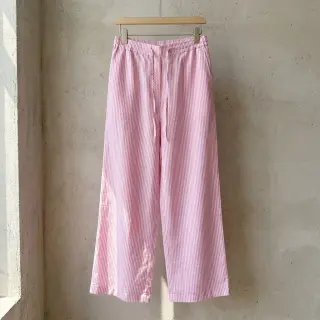 Ľan s bavlnou Stripe fuchsia