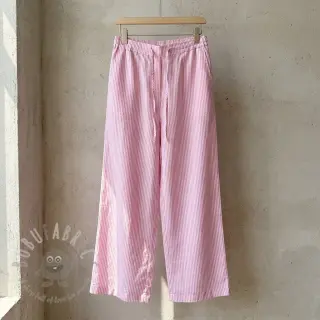 Lin med bomull Stripe fuchsia
