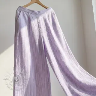 Lin med bomull Stripe purple