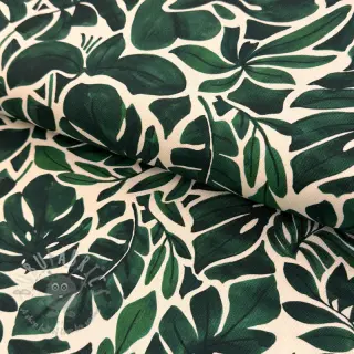 Dekorationstyg Big leaves green digital print