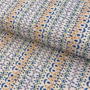 Dekoračná látka Linenlook Blue pattern digital print