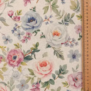 Dekorationstyg Linenlook Romance digital print