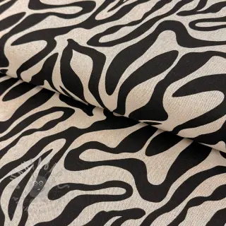 Dekorationstyg Linenlook Animal black