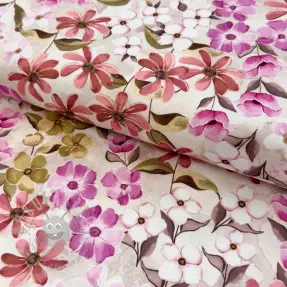 Dekorationstyg Floralia pink digital print
